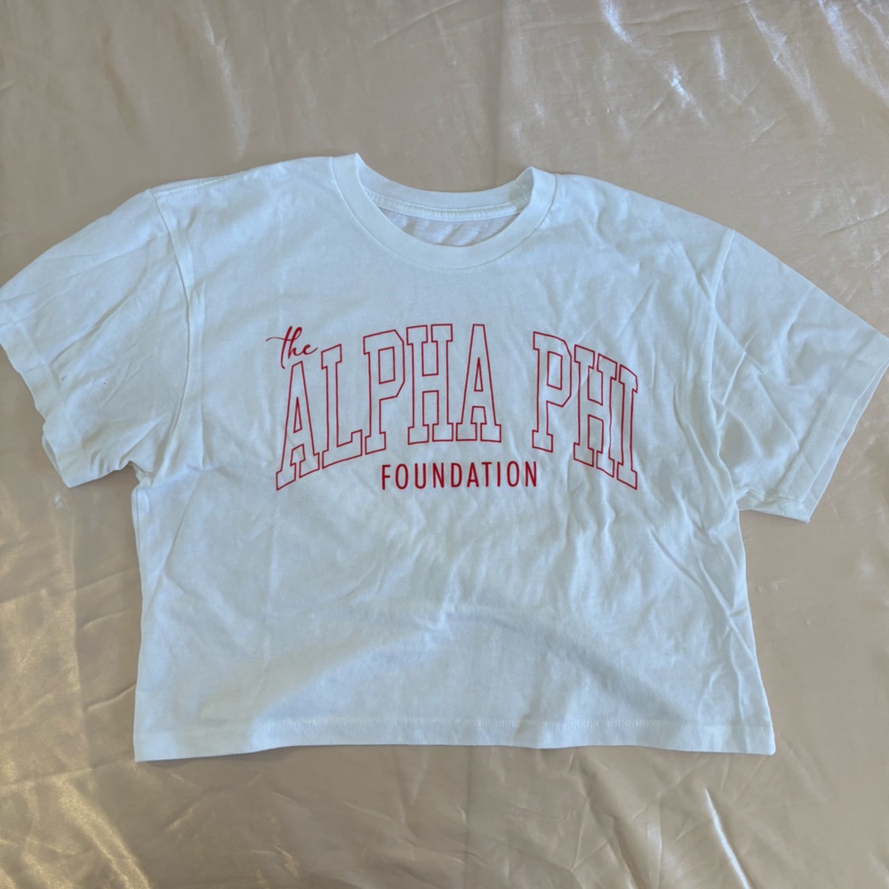 Alpha Phi Foundation Crop T-Shirt Sz M APhi Sorority